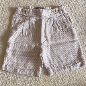 Belati Striped Shorts with Button Detail